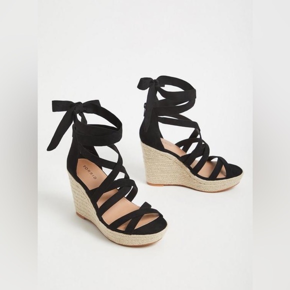 torrid Shoes - Torrid Black Strappy Wedge Sandals